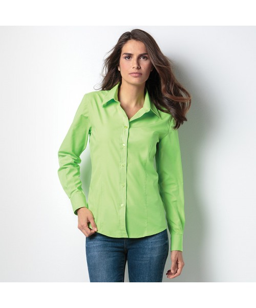 Plain Women's workforce blouse long sleeve Kustom Kit 115 GSM